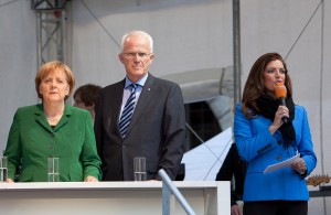 Sabine Stamm Moderatorin Wahlkampf Veranstaltung Event mit Angela Merkel und Dr. Jürgen Rüttgers